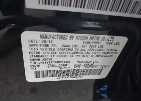 2016 Infiniti Q70 3.7 z USA, uszkodzony, nr VIN JN1BY1AP7GM221362